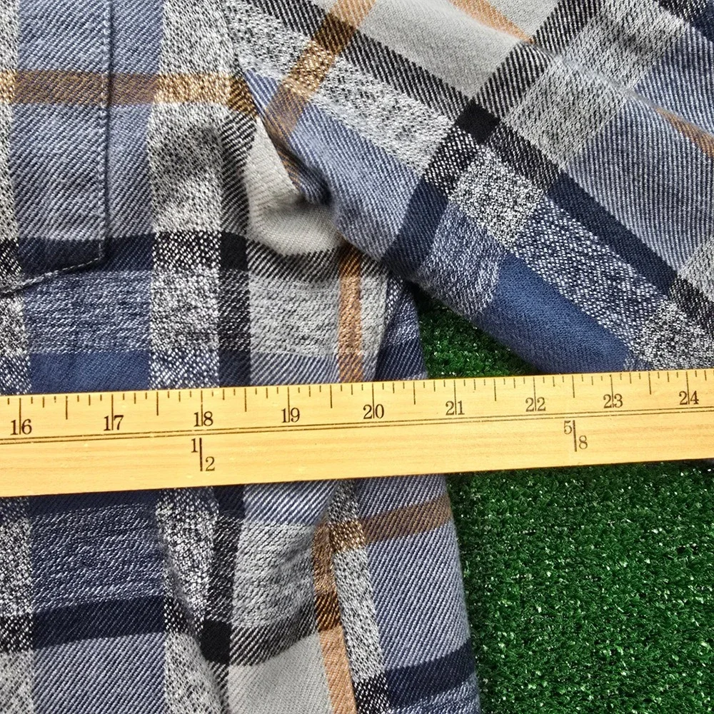 The North Face Arroyo Flannel Shirt‎ Mens Medium Blue Gray Plaid Button Up